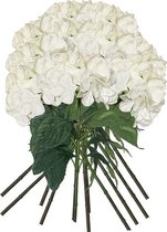 SET VAN 12 Hortensia RAMOS MET NATUURLIJKE TOUCH 88 CM 20 CM MET BLOEMEN IN WIT