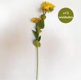 PACK 12 TOVERSTOKJES KUNSTMATIGE ZONNEBLOEM hoofden met 3 CM 66