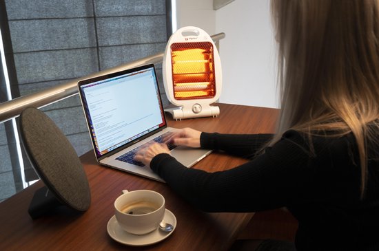 alpina Elektrische Kachel LQ001 – Infrarood Verwarming 800W – Halogeen Heater met 2 Warmtestanden – Compacte Kachel Elektrisch voor Binnen – Elektrische Verwarming met Kantelbeveiliging en Draaggreep