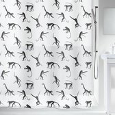 Spirella Monkey Collection - Textiel Douchegordijn 180x200cm - Zwart