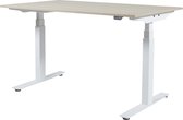 Zit Sta Bureau - Plus Elektrisch 180x80  eik - wit frame