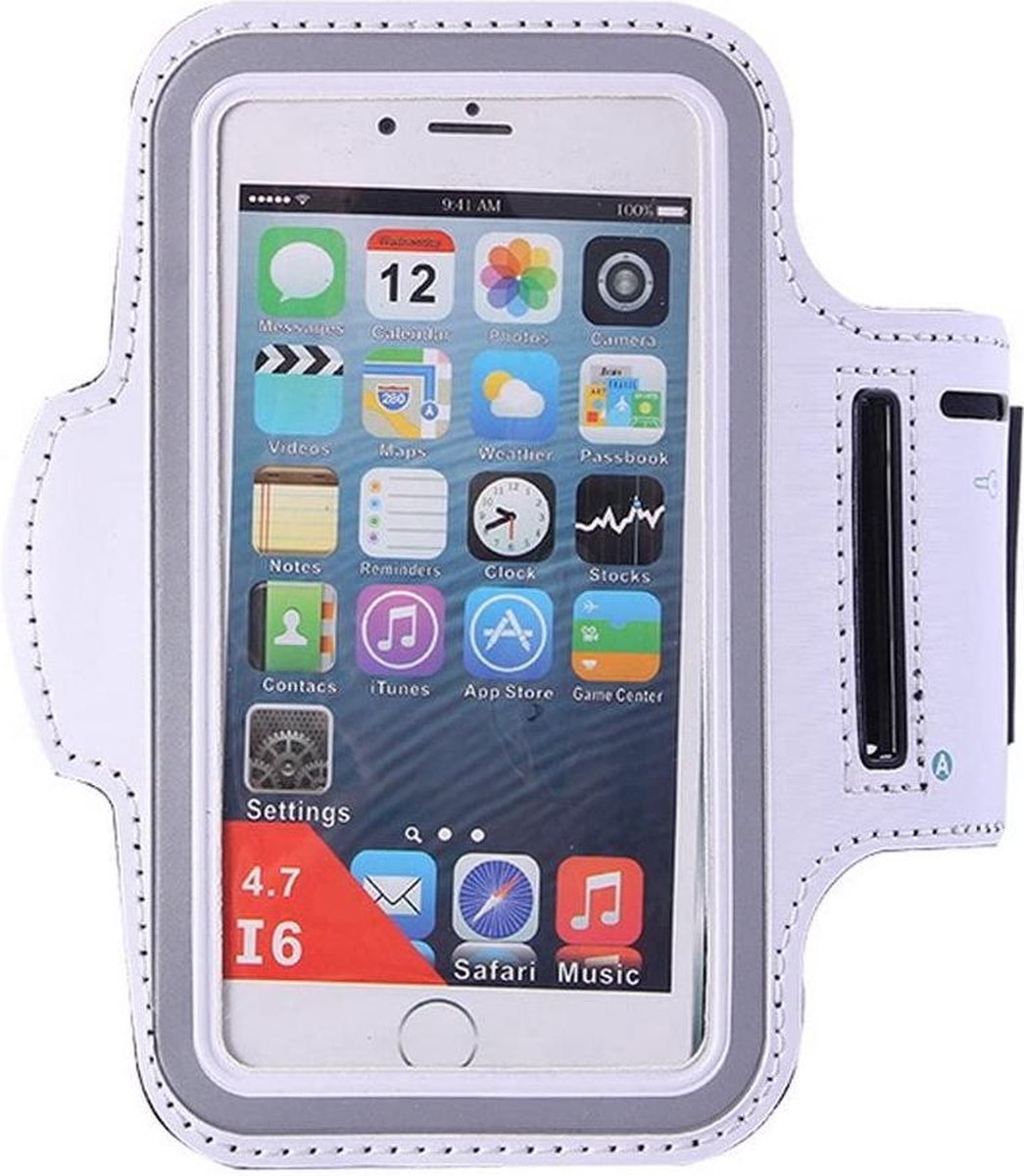 Hardloop Armband Telefoon | Geschikt voor Oppo A12 / A12S 4G| Hardloop Armband | Sport Hardloopband | Hardloop Telefoonhouder | Wit