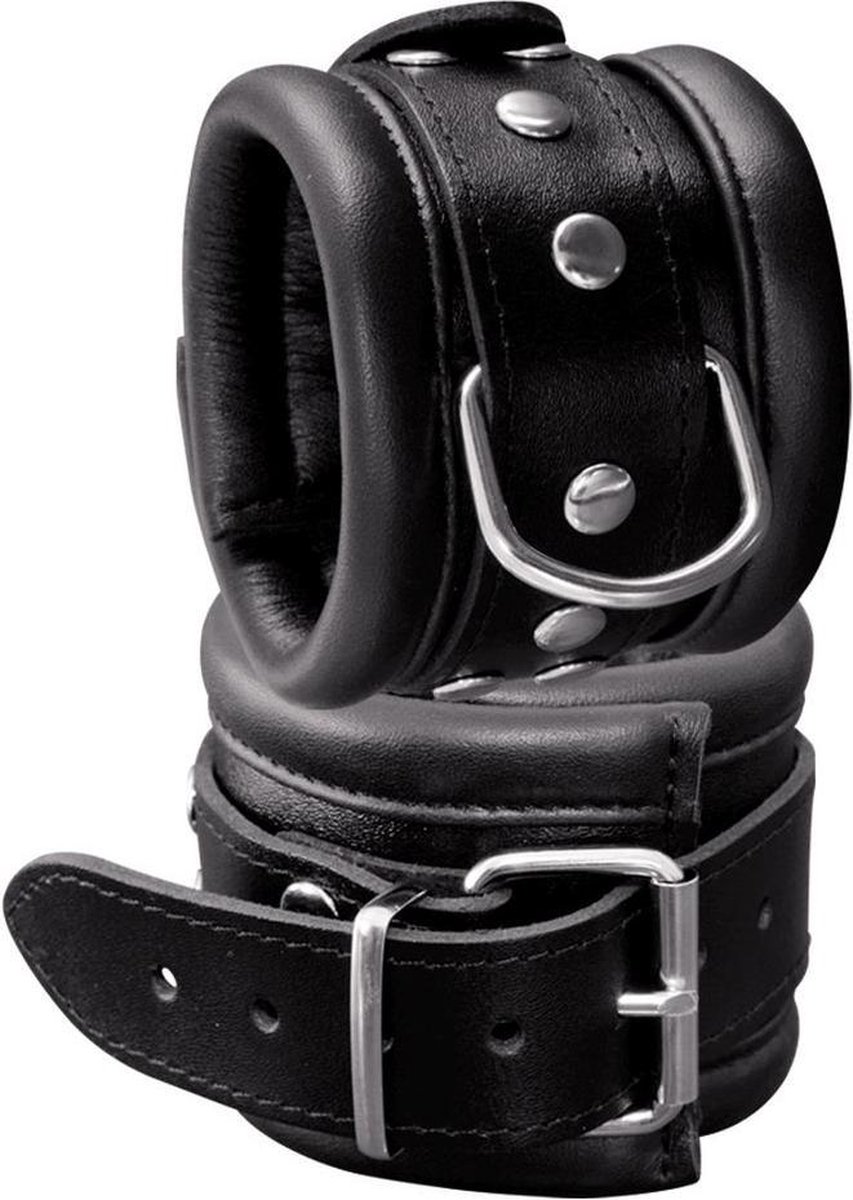 Goedkoopste XX-Dreamtoys – Gevoerde Extra Brede Lederen Handboeien
