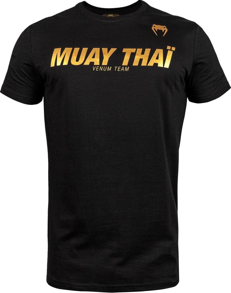 Venum Muay Thai VT Katoenen T-shirts Zwart Goud - XXL