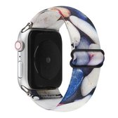 Etnische stijl gesp horlogeband voor Apple Watch Series 6 & SE & 5 & 4 44 mm / 3 & 2 & 1 42 mm (blauw wit)