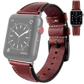 Voor Apple Watch Series 6 & SE & 5 & 4 40 mm / 3 & 2 & 1 38 mm nagelstijl lederen retro polsband (wijnrood)