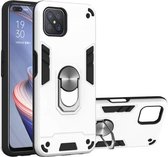 Voor OPPO A92s 2 in 1 Armor Series PC + TPU beschermhoes met ringhouder (zilver)