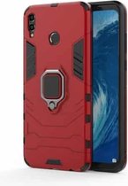PC + TPU schokbestendige beschermhoes voor Huawei Honor 8X Max, met magnetische ringhouder (rood)