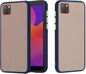 Voor Huawei Y5p Skin Hand Feeling Series Anti-fall Frosted PC + TPU beschermhoes (blauw)