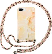 FONU Marmer Backcase Hoesje Met Koord iPhone 8 Plus / 7 Plus - Orange Gold