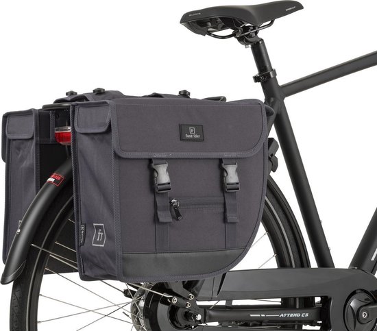 Fastrider Hybrid Dubbele Fietstas Grijs - 26L van FastRider — afbeelding 3