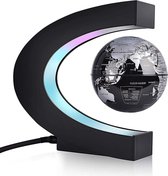 zwevende wereldbol - ZINAPS globe with LED lights, touch switch, magnetic ball lamp, C-shapes, levitation world, globe light for desk, decoration gadgets.