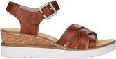 Rieker Sandalen met sleehak cognac - Maat 40