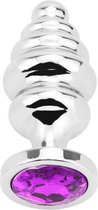 Seamless Anal Butt Plug Medium Zilver/Paars