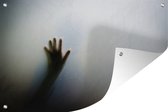 Muurdecoratie Zwart-wit foto van een hand van een spook - 180x120 cm - Tuinposter - Tuindoek - Buitenposter