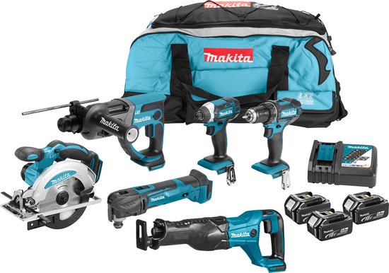 Foto: Makita accu combiset dlx6038t 18 v combiset voor divers zaag boor en slag schroefwerk