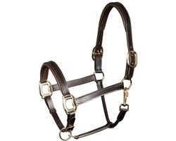 Harry's Horse Halster Padded Leer Bruin - paard
