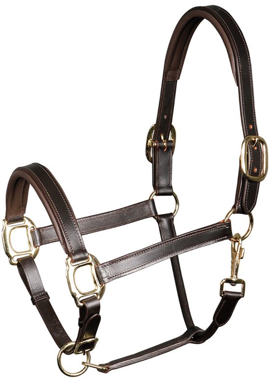 Harry's Horse Halster Padded Leer Bruin - paard