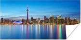 Poster Skyline van het Noord-Amerikaanse Toronto in Canada in de avond - 120x60 cm