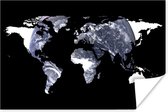 Carte du monde Witte avec globe sur fond noir 60x40 cm