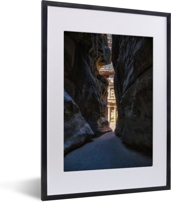 Fotolijst incl. Poster - Petra Rose City handelsroute tussen de rotsen Jordanië - 30x40 cm - Posterlijst