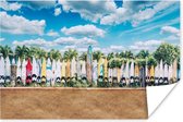 Surfplanken op een rij poster papier 120x80 cm - Foto print op Poster (wanddecoratie woonkamer / slaapkamer)