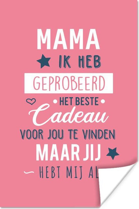Affiche Fete Des Meres Citation Maman Tu M As Deja Sur Fond Rose x30 Cm Bol Com