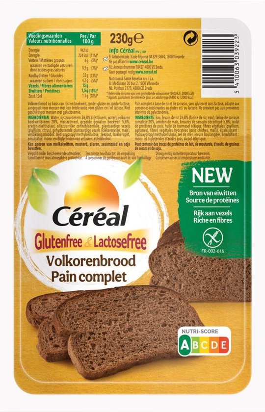 Céréal Volkorenbrood 230 gr