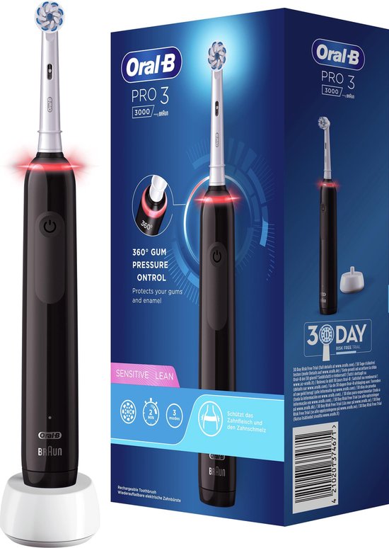 duim magnifiek deze Oral-B Pro 3 - 3000 - Zwarte - Elektrische Tandenborstel | bol.com