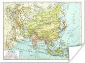 Poster - Klassieke wereldkaart Azië - 40x30 cm