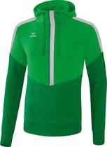 Erima Squad Sweatshirt Met Capuchon Kind Fern Green-Smaragd-Zilver Grijs Maat 140