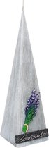 Grijze lavendel provence piramide kaars 230/65/65 (24 uur)