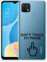 Leuk TPU Back Case OPPO A15 Hoesje Finger Don't Touch My Phone
