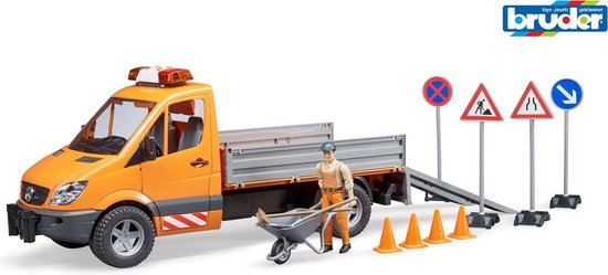 BRUDER Camion Municipal Mb Orange Avec Module Son Et Lumière, Personnage Et  Accessoires | bol.com