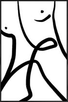 JUNIQE - Poster met kunststof lijst Aligned -13x18 /Grijs & Ivoor
