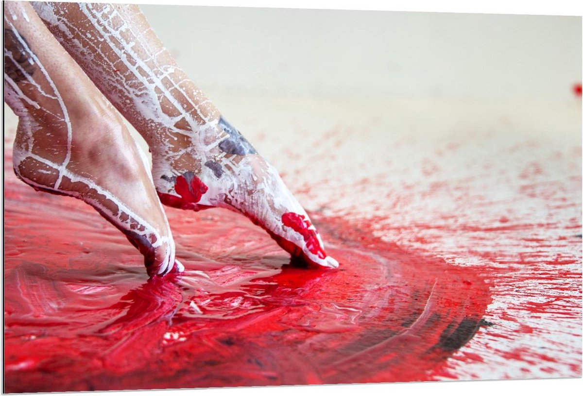 Dibond - Ballerina in Verf - 120x80cm Foto op Aluminium (Met Ophangsysteem)
