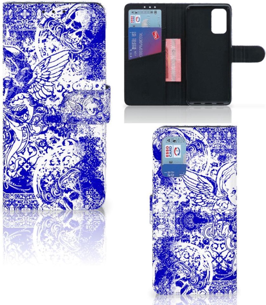Telefoonhoesje met Naam Samsung Galaxy A32 4G Angel Skull Blauw