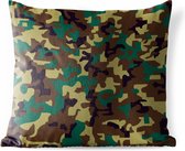 Buitenkussens - Tuin - Camouflage patroon met donkere kleuren - 45x45 cm