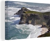 Canvas Schilderij Kaap de Goede Hoop in Zuid-Afrika in het zonlicht - 120x80 cm - Wanddecoratie