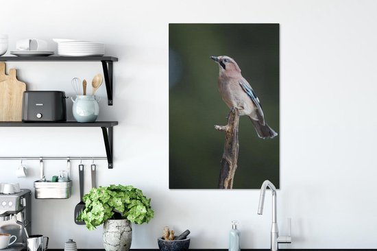 Jay sur une branche 60x90 cm - Tirage photo sur toile (Décoration murale salon / chambre)