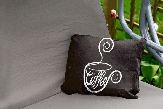 Coussins d'extérieur - Jardin - Café Vintage sur ardoise - 50x30 cm