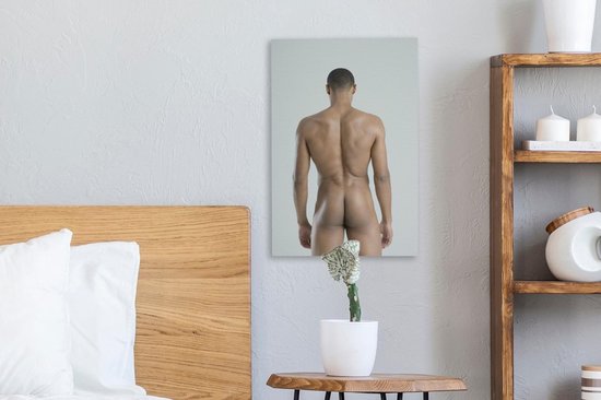 Peintures sur toile - Homme de couleur de dos - 20x30 cm - Décoration murale Art
