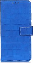 Samsung Galaxy A90 Hoesje - Mobigear - Croco Serie - Kunstlederen Bookcase - Blauw - Hoesje Geschikt Voor Samsung Galaxy A90