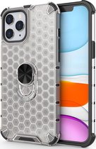 Apple iPhone 12 Pro Max Hoesje - Mobigear - Honeycomb Ring Serie - Hard Kunststof Backcover - Transparant - Hoesje Geschikt Voor Apple iPhone 12 Pro Max