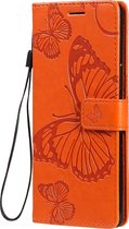 Sony Xperia L4 Hoesje - Mobigear - Butterfly Serie - Kunstlederen Bookcase - Oranje - Hoesje Geschikt Voor Sony Xperia L4