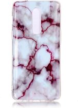 OnePlus 6 Hoesje - Mobigear - Marble Serie - TPU Backcover - Paars - Hoesje Geschikt Voor OnePlus 6