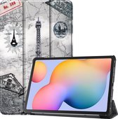 Mobigear Tablethoes geschikt voor Samsung Galaxy Tab S6 Lite Hoes | Mobigear Tri-Fold Bookcase - Eiffeltoren