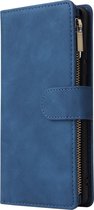 Samsung Galaxy S10 Lite Hoesje - Mobigear - Zipper Serie - Kunstlederen Bookcase - Blauw - Hoesje Geschikt Voor Samsung Galaxy S10 Lite