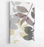 Botanical wall art vector set. Foliage line art drawing with abstract shape 4 - Moderne schilderijen – Vertical – 1912802980 - 115*75 Vertical