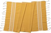 Kleine Hamamdoek Krem Sultan Mustard Yellow - 100x50cm - dunne katoenen handdoek - sneldrogende saunahanddoek (niet geschikt als lendendoek)